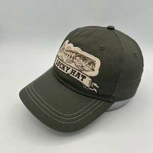 Lucky Hat Bass Fish Infinity Baseball Cap Mens OSFM Olive Green Fishing Outdoor